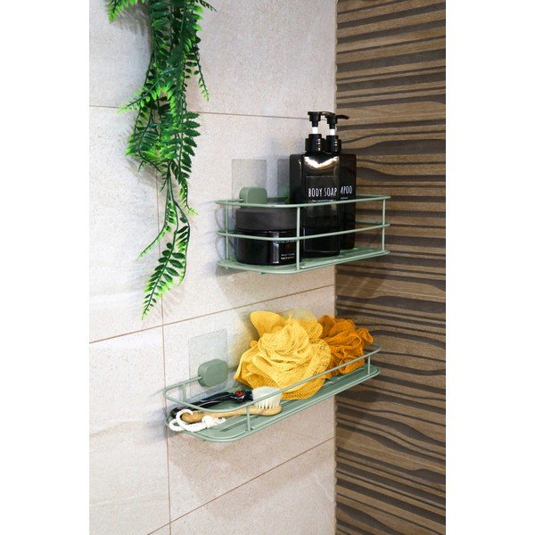 Raft pentru baie verde autoadeziv din metal Grena – Compactor-image-1