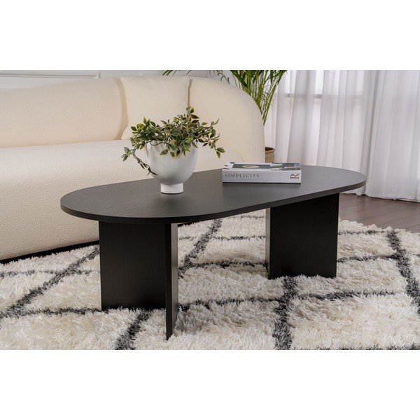 Măsuță de cafea neagră cu aspect mat 60x119 cm Sable – Kalune Design-image-3