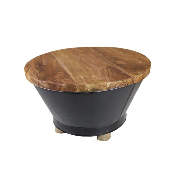 Măsuță de cafea din lemn de tec HSM Collection Bucket, ⌀ 70 cm