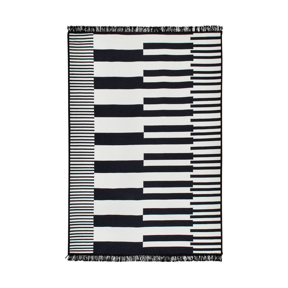 Covor reversibil Cihan Bilisim Tekstil Klotho, 120 x 180 cm, alb-negru