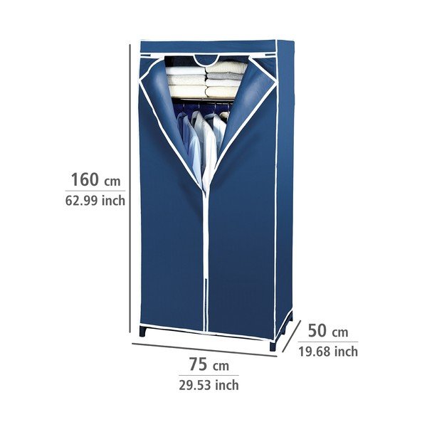 Șifonier din material textil Wenko, 160 x 50 x 75 cm, albastru-image-2