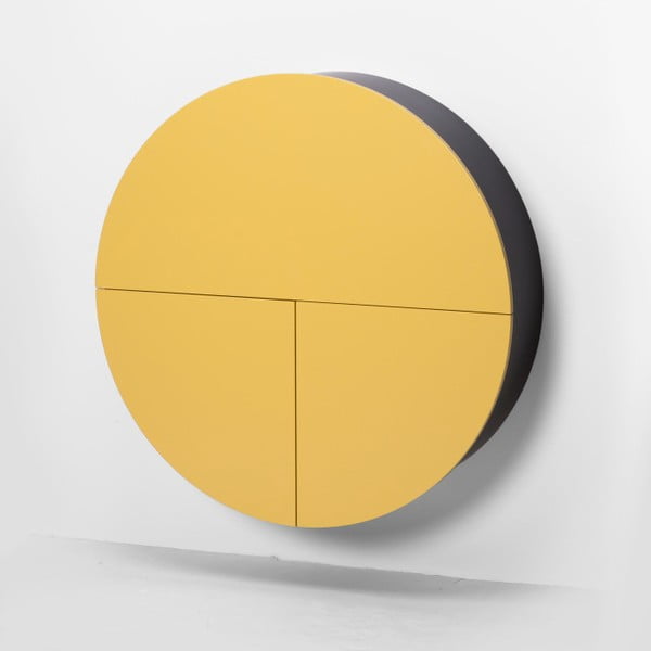 Masă multifuncțională de perete Pill EMKO, negru - galben-image-1