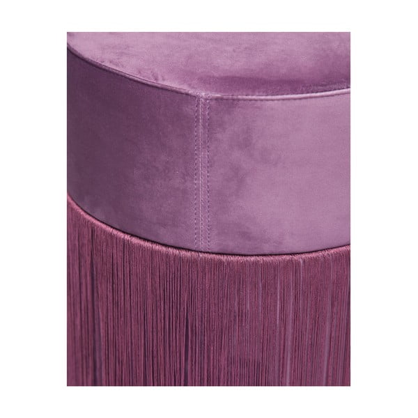 Puf cu husă din catifea Velvet Atelier, ø 36 cm, mov-image-1