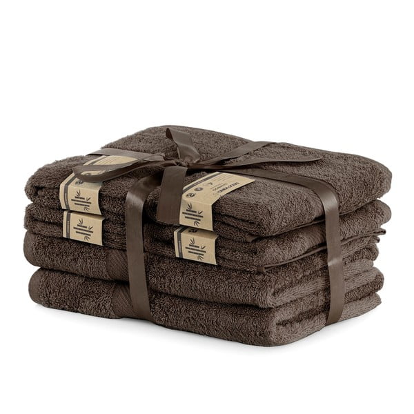 Set 6 prosoape DecoKing Bamby Brown, maro închis-image-1
