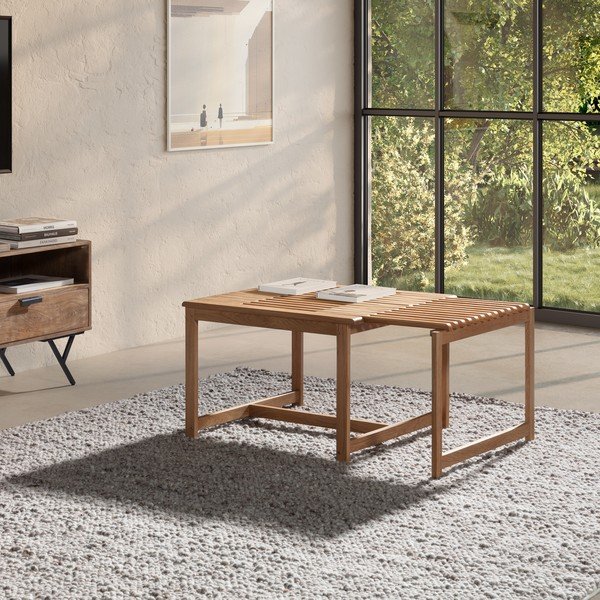 Măsuță de cafea în culoare naturală din lemn de stejar 60x70 cm Unai – MOME-image-2