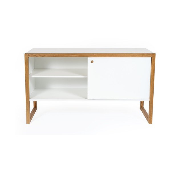 Comodă din lemn de stejar Woodman Cubis, maro - alb-image-3