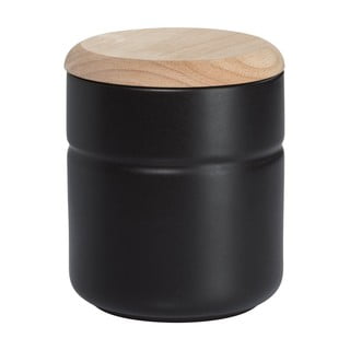 Recipient din porțelan cu capac din lemn Maxwell & Williams Tint 600 ml, negru