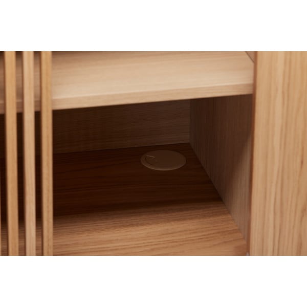 Comodă în culoare naturală joasă cu aspect de lemn de stejar 188x75 cm Ende – Woodman-image-1