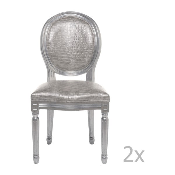 Set 2 scaune Kare Design Louis, argintiu
