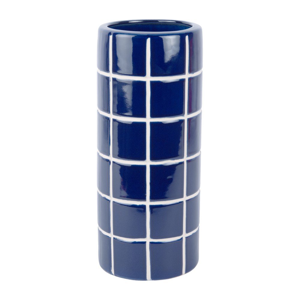 Vază albastră din ceramică (înălțime 30 cm) Retro Tiles – PT LIVING