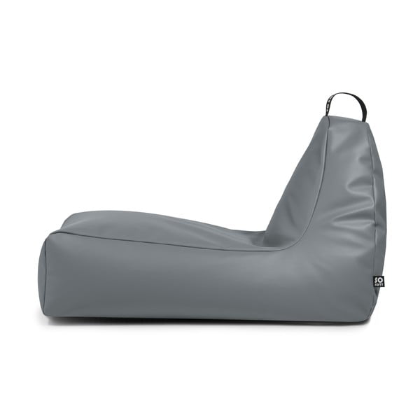 Fotoliu bean bag albastru închis cu tapițerie din imitație de piele Chill XXL – So Soft?-image-2