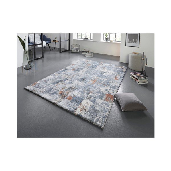 Covor Elle Decoration Arty Miramas, 200 x 290 cm, albastru - crem-image-1