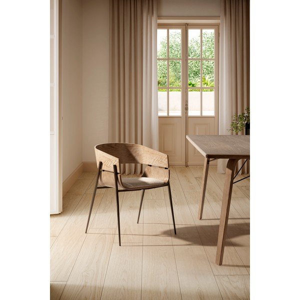 Set de scaune de sufragerie în culoare naturală cu cotiere 2 buc. tapițat Naia – MOME-image-1