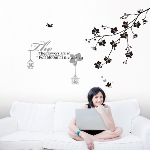 Autocolant Ambiance Full Bloom And Birds-image-2