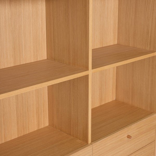 Bibliotecă în culoare naturală cu aspect de lemn de stejar 110x190x35 cm Read – Hübsch-image-3