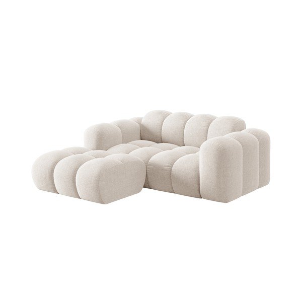 Colțar crem cu tapițerie din chenille (cu colț pe partea stângă/cu șezlong) Treno – Cosmopolitan Design-image-1