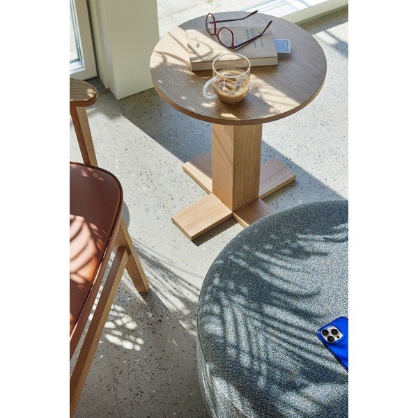 Măsuță auxiliară rotundă cu aspect de lemn de stejar ø 45 cm Koohi – Hübsch-image-3