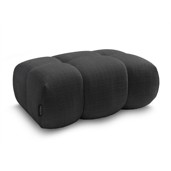 Taburet negru cu tapițerie din chenille Ivane – Bobochic Paris-image-3