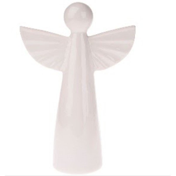 Decorațiune din ceramică, înălțime 12,6 cm, alb, înger