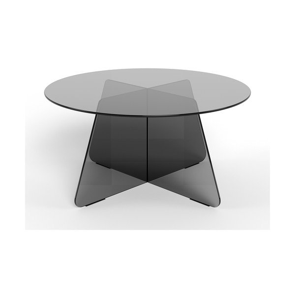 Măsuță de cafea gri rotundă din sticlă ø 80 cm Samos – Actona-image-2