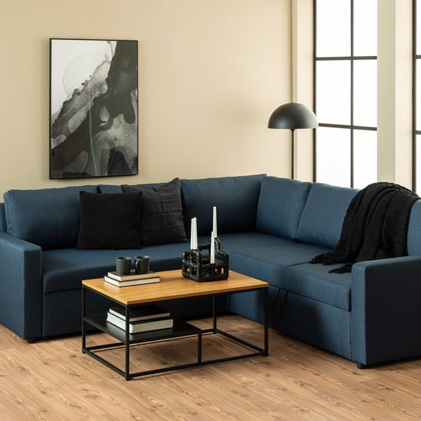 Măsuță de cafea în culoare naturală cu blat cu aspect de lemn de stejar 60x90 cm Gila – Actona-image-1