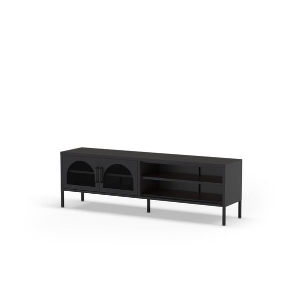 Comodă TV neagră 160x50 cm Diora – Marckeric-image-1