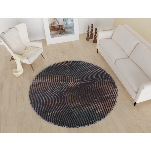 Covor negru lavabil rotund ø 80 cm – Vitaus-image-1