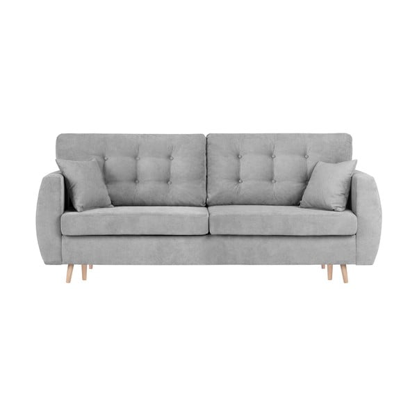 Canapea extensibilă cu 3 locuri și spațiu pentru depozitare Cosmopolitan design Amsterdam, 231 x 98 x 95 cm, gri