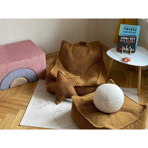 Pernă decorativă pentru copii crem cu tapițerie din țesătură bouclé Ball – Wigiwama-image-2