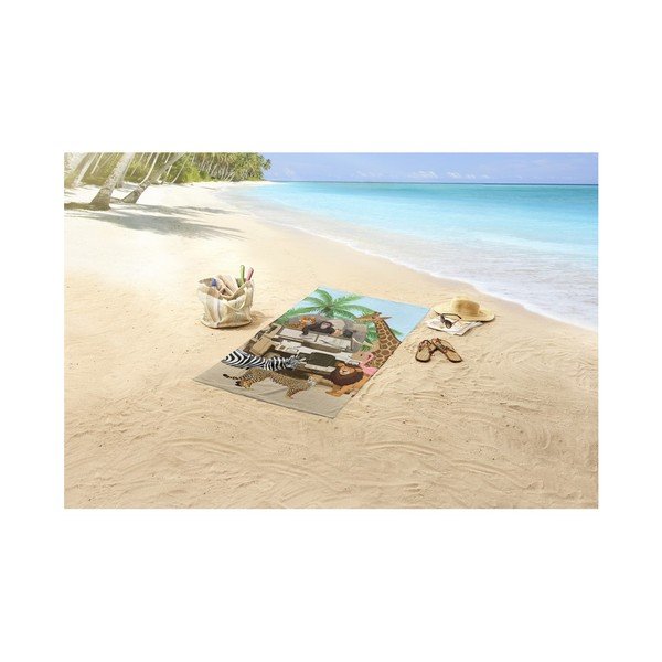 Prosop de plajă cu imprimeu Good Morning Jeep Jungle, 75 x 150 cm-image-1