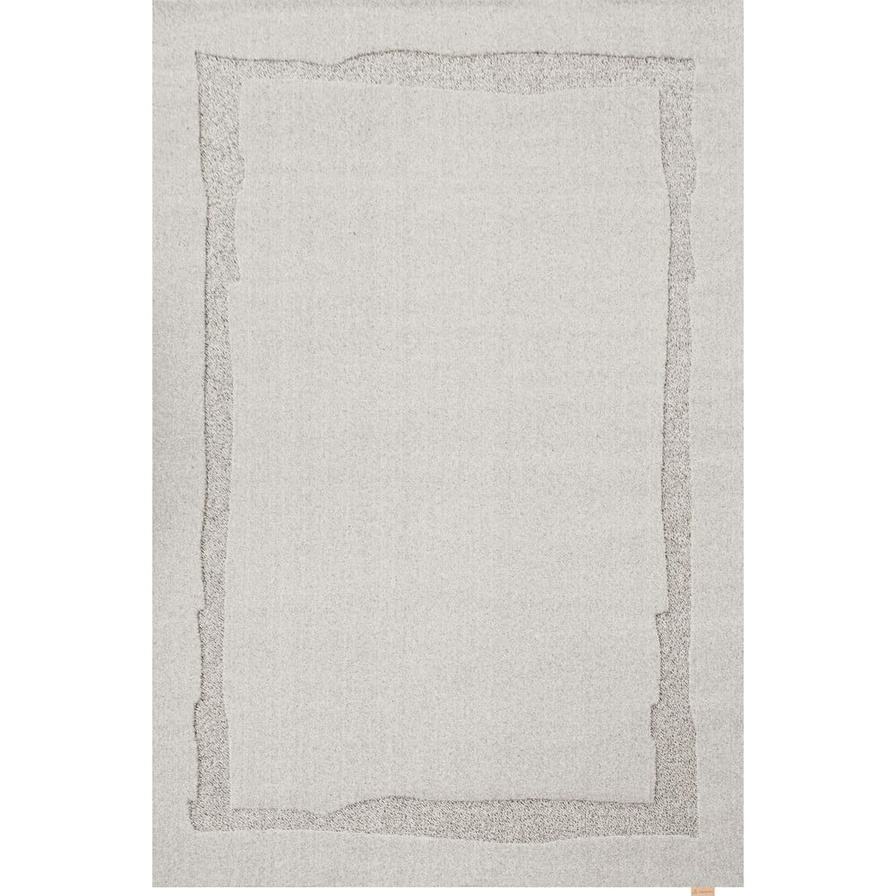 Covor gri deschis din lână 133x190 cm Morphic Rocca – Agnella