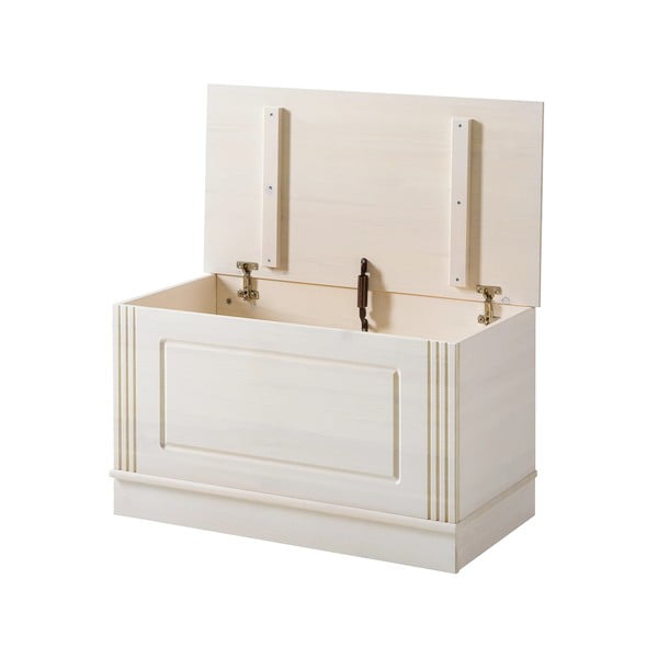 Cufăr alb din lemn de pin 80x45 cm Anita – Støraa-image-4