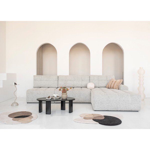 Colțar modular bej extensibil/cu spațiu de depozitare (cu colț pe partea dreaptă) Lulu – Miuform-image-1