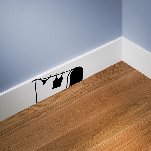 Autocolant Ambiance Mouse Hole And Laundry-image-1