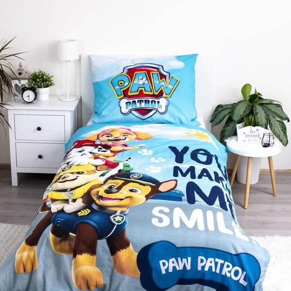 Lenjerie de pat fosforescentă pentru copii din bumbac pentru pat de o persoană 140x200 cm Paw Patrol – Jerry Fabrics-image-2