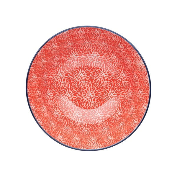 Bol roșu din ceramică Kitchen Craft Floral, ø 16 cm-image-2