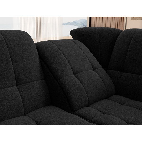 Colțar negru extensibil/cu spațiu de depozitare (cu colț pe partea dreaptă/în formă de ”L”) Sado – ELTAP-image-1