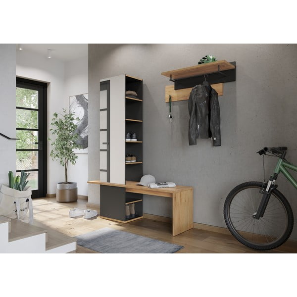Set pentru hol gri închis în decor de stejar - Germania-image-3