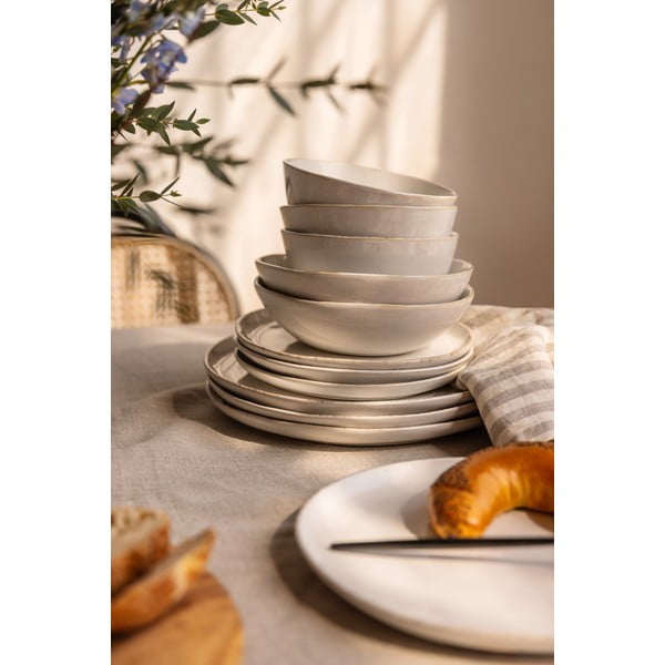 Serviciu de masă 24 buc. din gresie Snow Heart – Bonami Essentials-image-1