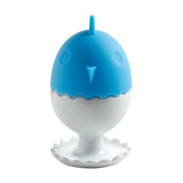 Cupă pentru ouă cu capac albastru din silicon Maxwell & Williams