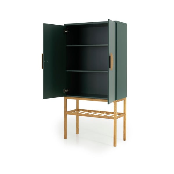 Dulap cu picioare din lemn de stejar Tento Scoop, înălțime 162 cm, verde-image-3