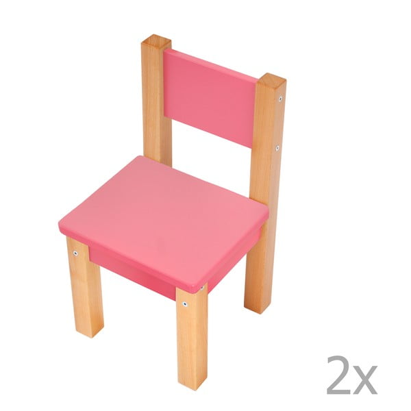 Set 2 scaune pentru copii Mobi furniture Mario, roz