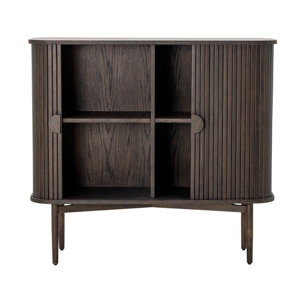 Comodă joasă cu aspect de lemn de stejar cu ușă glisantă 110x100 cm Valencia – Bloomingville-image-2