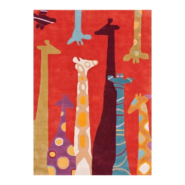 Covor țesut manual nuLOOM Giraffe Red, 106 x 168 cm