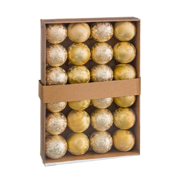 Set 24 globuri de Crăciun Unimasa Aguas, ø 4 cm, auriu