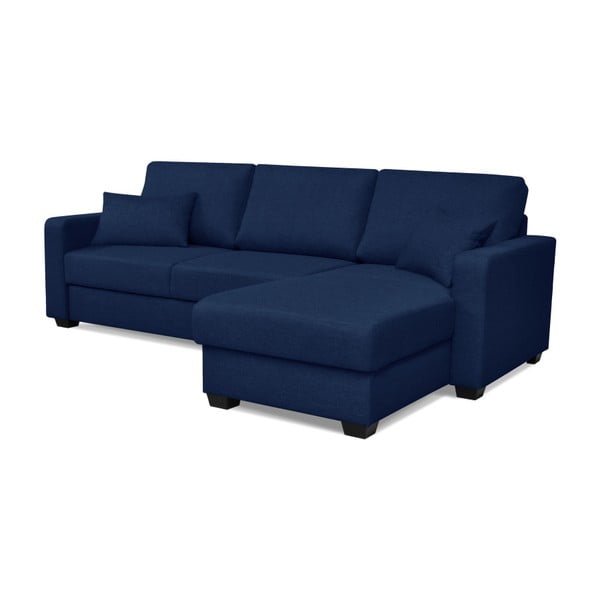 Canapea extensibilă cu șezlong pe partea dreaptă Cosmopolitan design Milano, albastru închis-image-1