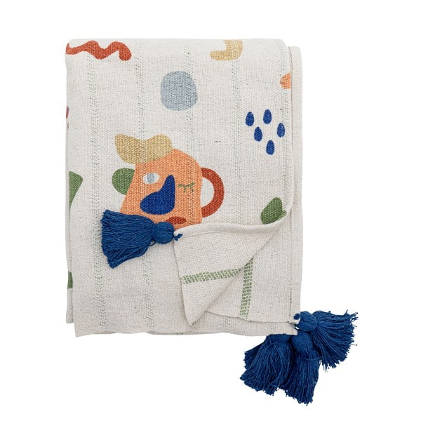 Pătură pentru copii crem din bumbac reciclat 130x160 cm Sylvie – Bloomingville Mini-image-4