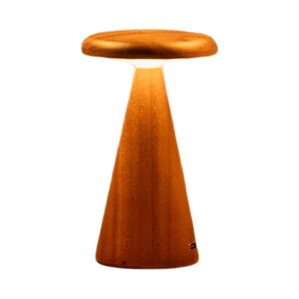 Veioză în culoare naturală LED cu abajur din lemn (înălțime 14 cm) Sylva – Gingko