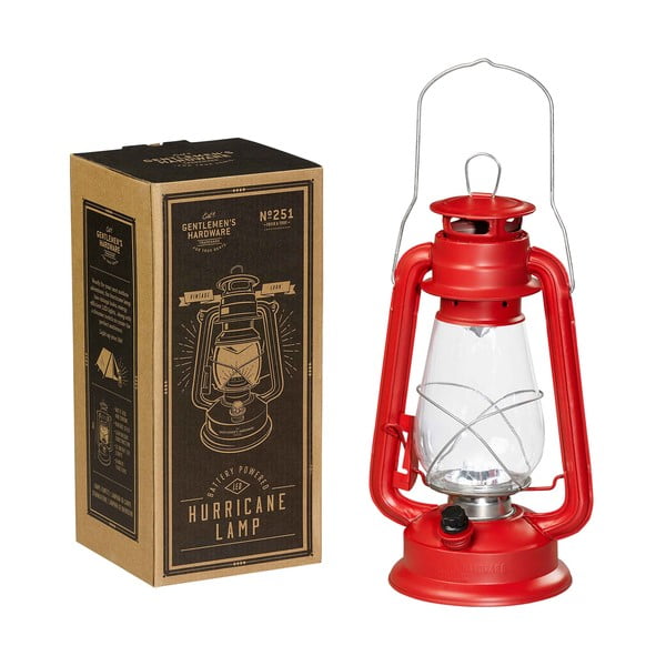 Lampadar Gentlemen's Hardware Hurrricane Lamp, roşu