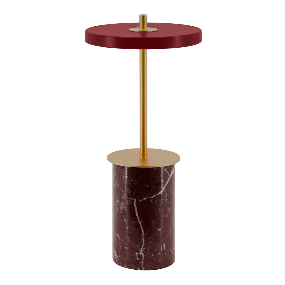 Veioză roșie LED cu intensitate reglabilă din marmură cu abajur din metal (înălțime 255 cm) Asteria Move Mini – UMAGE